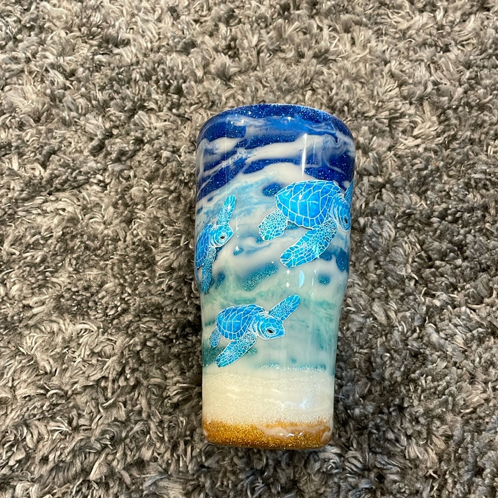 Sea Turtle/Beach Themed Tumbler - 30 oz
